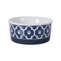 Design Imports 4.25 x 2 in. Lattice Pet BowlNautical Blue Small CAMZ37257